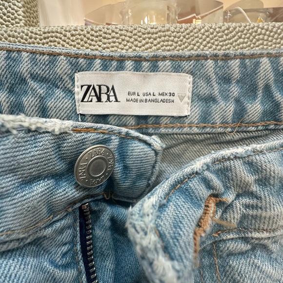 Zara Denim Blue Bustier Top Size Large - Picture 5 of 5
